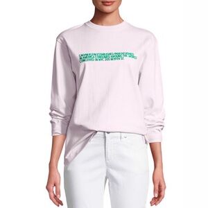 Calvin Klein 205W39NYC Embroidered Long Sleeve Tee Unisex Medium Pink Green